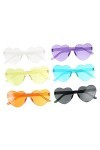 ABOOFAN 6 Pièces Coeur Lunettes De Soleil Coeur Lunettes De Soleil Sans Monture Bachelorette Lunettes De Soleil Sans Cadre Lu