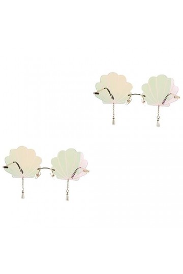 NIYANGLE 2 Pièces Shell Lunettes De Soleil Lunettes De Soleil UV Protection Lunettes Lunettes De Soleil Pour Filles Drôle Par