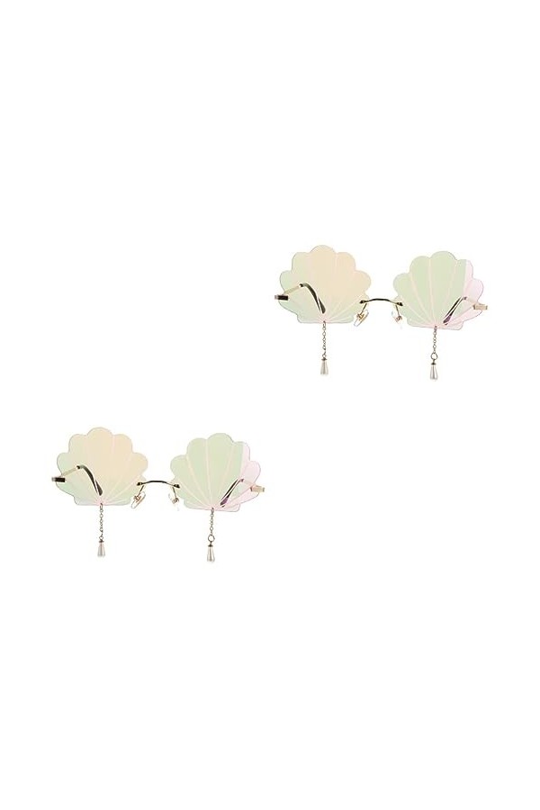 NIYANGLE 2 Pièces Shell Lunettes De Soleil Lunettes De Soleil UV Protection Lunettes Lunettes De Soleil Pour Filles Drôle Par