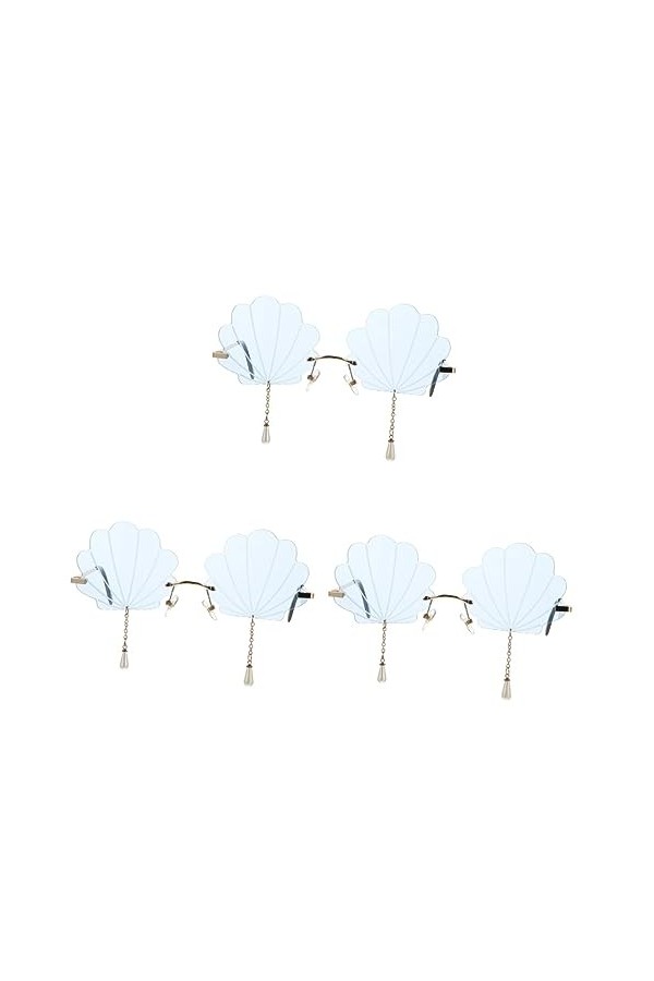 NIYANGLE 2 Pièces Shell Lunettes De Soleil Lunettes De Soleil UV Protection Lunettes Lunettes De Soleil Pour Filles Drôle Par