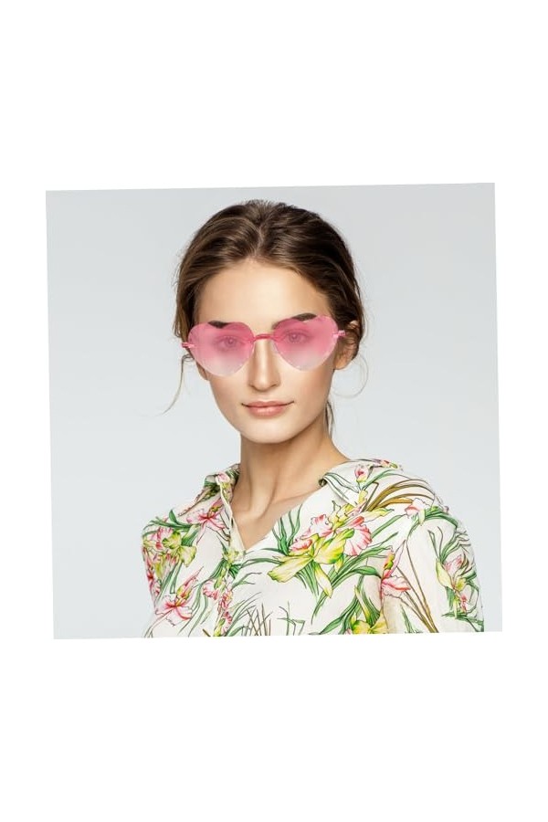 WOFASHPURET 4 Pièces Lunettes En Forme De Coeur Lunettes Sans Monture Colorées Lunettes Coeur Couleur Bonbon Lunettes De Sole