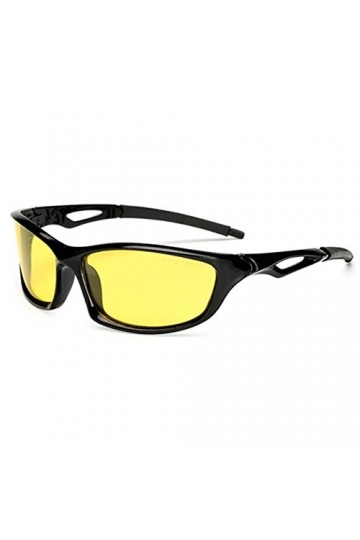 Long Keeper Lunettes Jaune Conduite de Nuit pour Homme Femme, Lunettes de Soleil Sport Polarisées Verre Jaune Vision Nocturne