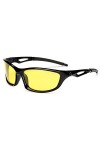 Long Keeper Lunettes Jaune Conduite de Nuit pour Homme Femme, Lunettes de Soleil Sport Polarisées Verre Jaune Vision Nocturne