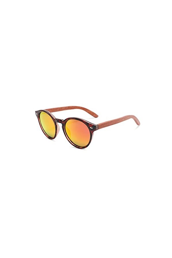 GREENTREEN Lunettes de Soleil Polarisées pour Homme et Femmes, Lunettes de Soleil en Bois, 100% anti UV400
