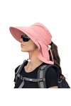 INSISMY Chapeau de Soleil Femmes Outdoor Anti UV Chapeau à Large Bord Pliable Chapeau PêChe avec Trou pour Queue de Cheval