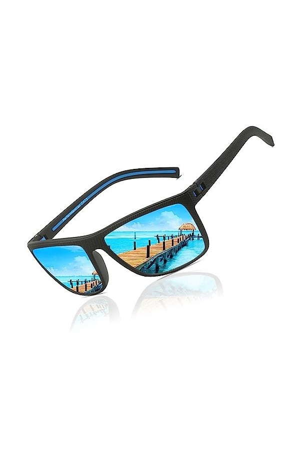 Perfectmiaoxuan Lunettes de soleil polarisées hommes femmes Mode Sommer Vacances Extérieur Conduite Pêche léger TR90 incassab