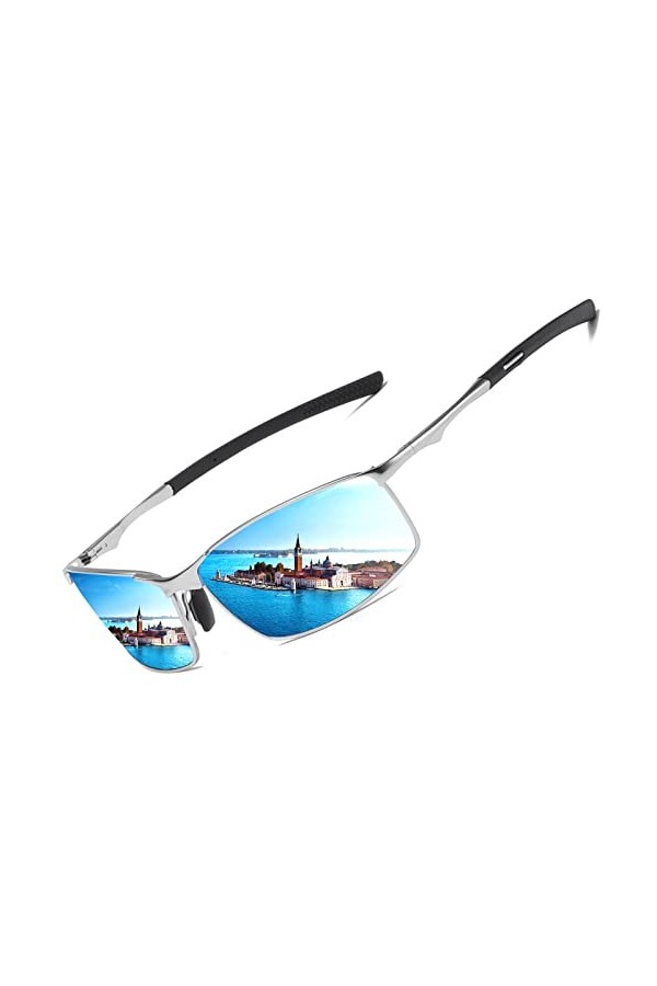 LEDING&BEST Lunettes de soleil Pilote polarisées hommes femmes Extérieur Léger Cadre métallique Pêche Golf Conduite Élégant R