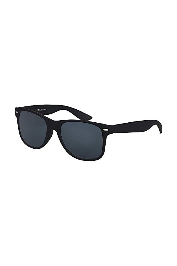 Balinco Lunettes de soleil UV400 CAT 3 CE Rubber - avec charnière à ressort pour femmes et hommes smoke noir 