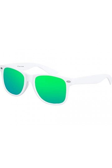 Balinco Lunettes de soleil UV400 CAT 3 CE Rubber - avec charnière à ressort pour femmes & hommes blanc - vert 