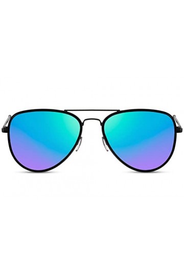 Cheapass Lunettes de soleil Femmes Hommes Verres Classiques Bleus Marine Rétro Larges Effet Miroir Recyclés