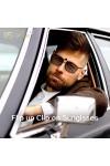 Goiteia Lunettes de soleil polarisées à clipser sur lunettes de vue pour hommes et femmes, Facile à mettre et à enlever dune