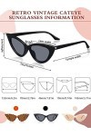 3 Paires Lunettes de Soleil Œil de Chat Rétro Vintage à Monture en Plastique