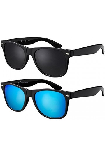 La Optica B.L.M. Lunettes de soleil UV400 CAT3 Homme Femme Vintage - Montur Bleu Clair Mat, Verres Gris