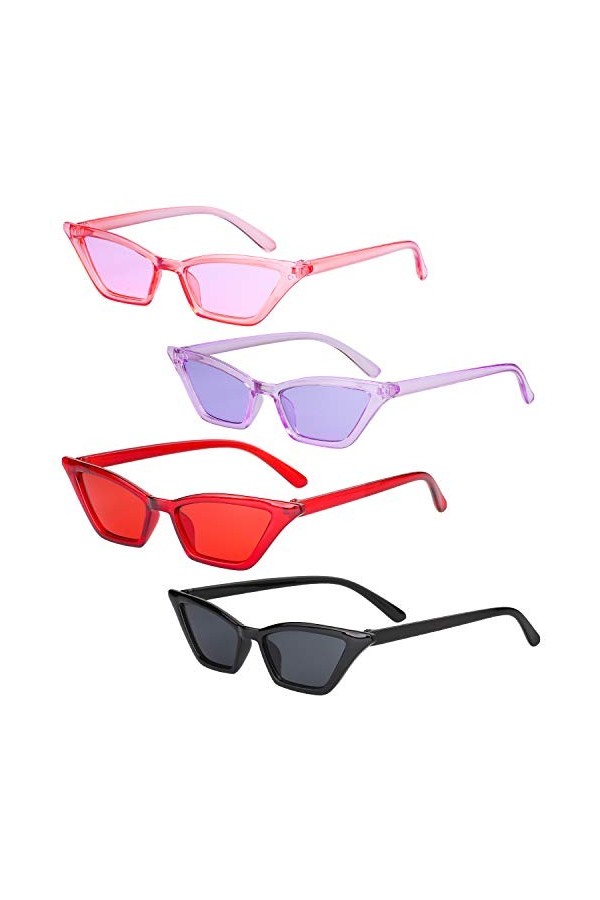 Haichen Retro Vintage Narrow Cateye Lunettes de soleil pour femmes Lunettes de vue en plastique Lunettes de monture en plasti