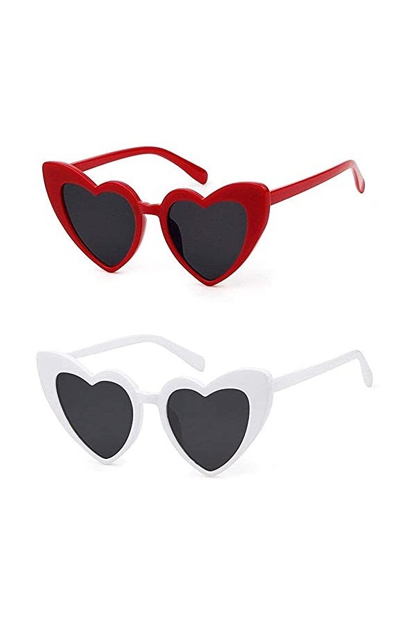 crazy bean Lunettes De Soleil Coeur PêChe Lunettes De Soleil Forme CœUr Lunettes Mode Protection Uv400 Femmes Lunettes De Sol