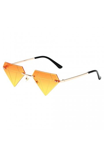 Smavles Lunettes de Soleil sans Bordure Lunette Festival Diamant Coloré et Amusant Dégradé Lunettes sans Cadre Lunettes Rétro