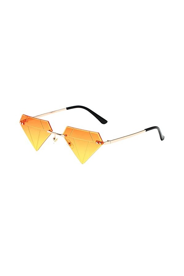Smavles Lunettes de Soleil sans Bordure Lunette Festival Diamant Coloré et Amusant Dégradé Lunettes sans Cadre Lunettes Rétro