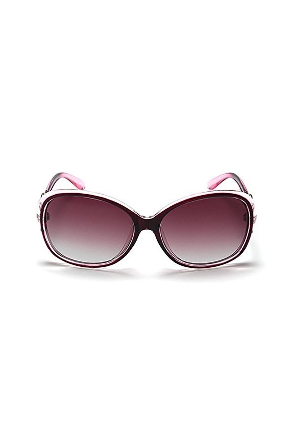 BLDEN Lunettes de Soleil Polarisées Femmes, Mode Stylish Casual Lunettes de Soleil Oval Élégant UV 400 Protection - Violet 6