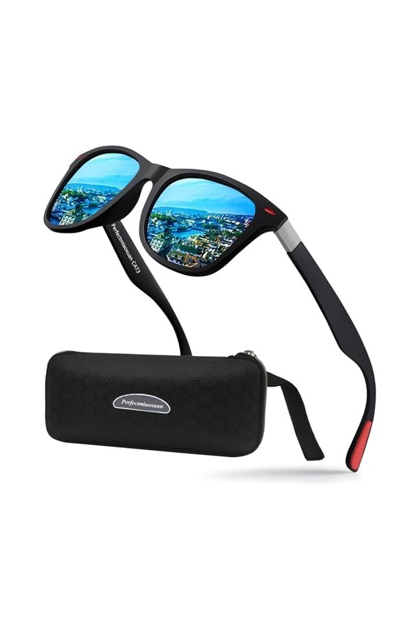 Perfectmiaoxuan Lunettes de soleil polarisées hommes femmes Mode Sommer Vacances Extérieur Conduite Pêche Course à pied incas