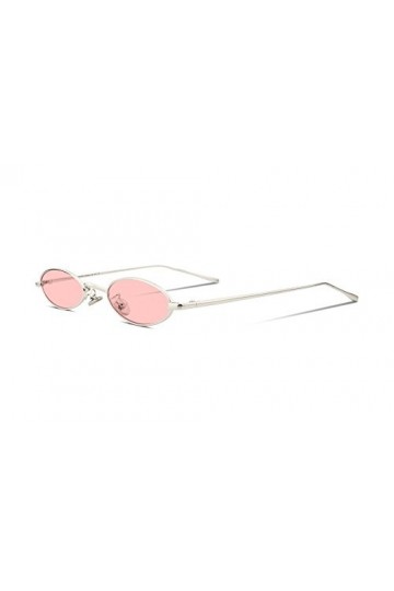 FEISEDY Lunette de Soleil Ovales Vintage Cadre en Métal Petites Mince Couleur Bonbon Lentille Rétro Lunettes de Soleil Femme 