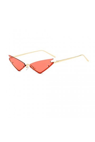 YOJUED Lunettes de Soleil à Monture de Flamme de Feu Triangle Modernes Lunettes sans Monture Rouge