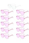 Lunettes de soleil transparentes en forme de cœur - Sans monture - Verres teintés - 1 mariée à 10 équipes - Pour mariage - Fê