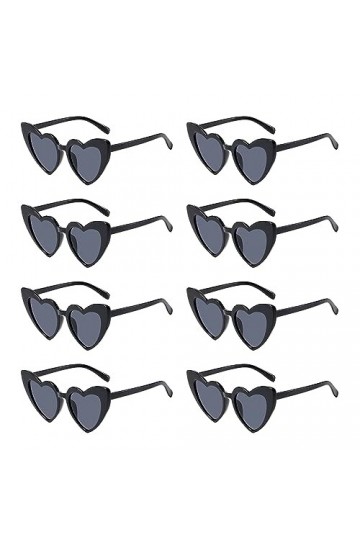 ZEIEYA Lunettes de Soleil Vintage en Forme de Cœur, 8 Paires Ensemble de Lunettes de Soleil Lunettes Coeur Lunettes damour V