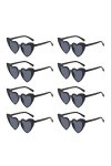 ZEIEYA Lunettes de Soleil Vintage en Forme de Cœur, 8 Paires Ensemble de Lunettes de Soleil Lunettes Coeur Lunettes damour V