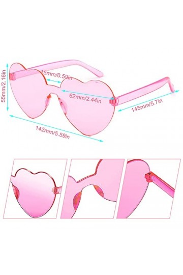 Junhui 12 Paires Lunettes de Soleil en Forme de Coeur, Lunettes Fête en Forme de Cœur, Lunettes Parti de Hippie en Forme de C
