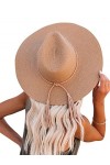 MANBEIYA Chapeau de Paille Solaire pour Femme à Large Bord UPF 50+ Chapeau dété de Plage