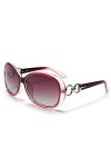 BLDEN Lunettes de Soleil Polarisées Femmes, Mode Stylish Casual Lunettes de Soleil Oval Élégant UV 400 Protection - Rouge