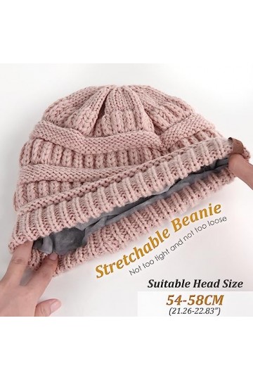 FURTALK Bonnet Femme Bonnet dhiver Chaud avec Doublure Douce Bonnet tricoté doublé