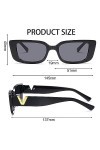 FENGCHUANG 2 Paires lunettes de Soleil Femme, lunettes de Soleil Femme Polarisées V écart, lunette de Soleil Rectangulaire Vi