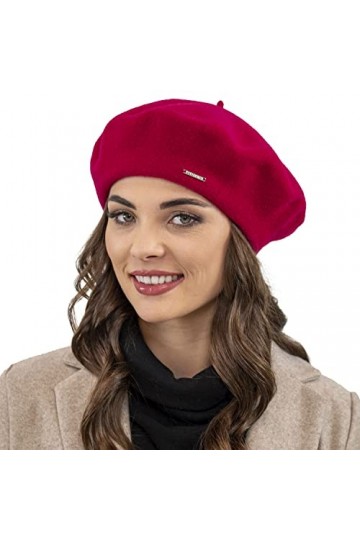 VIVISENCE Béret Classique Et À La Mode 7073, Rouge,UNI