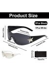 mellystore Lunettes de Soleil Sans Monture pour Femme Homme 2 Pièces Lunettes de Soleil Y2K Protection UV Lunettes de Soleil 