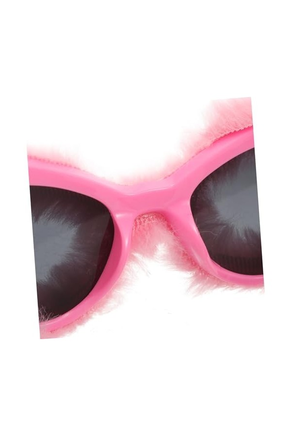 SOIMISS Lunettes De Soleil Floues En Peluche Pour Femmes Lunettes De Soleil En Peluche Lunettes De Soleil Oeil De Chat Floues