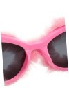 SOIMISS Lunettes De Soleil Floues En Peluche Pour Femmes Lunettes De Soleil En Peluche Lunettes De Soleil Oeil De Chat Floues