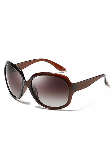 KoKoBin Lunettes de soleil polarisées tendance pour femme - Lunettes de protection UV400 avec grande monture, marron