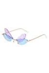 RUNHUIS Dragonfly Lunettes de soleil vintage rétro en forme dailes papillon fées ombre lunettes mode fête lunettes femme hom