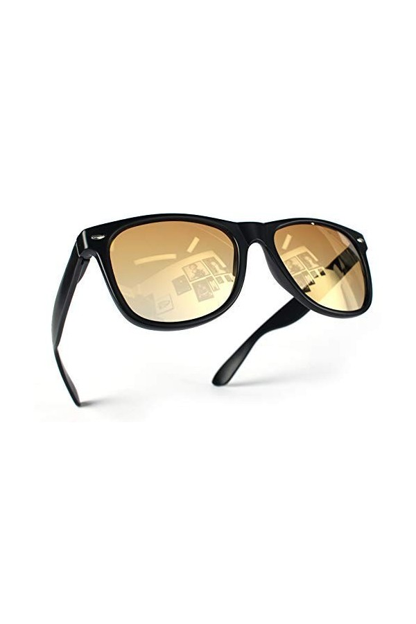 Miobo Lunettes de soleil de qualité supérieure UV400 CAT 3 CE Nerd - Style rétro - Pour homme et femme - Pour enfants de 3 à 