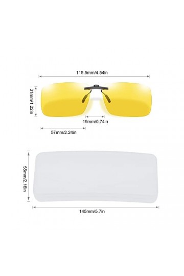 UYUYong Clip de Lunettes de Soleil HD Vision Clip Lunettes Conduite de Nuit Polarisées Anti-Eblouissement Clip surLunettes de