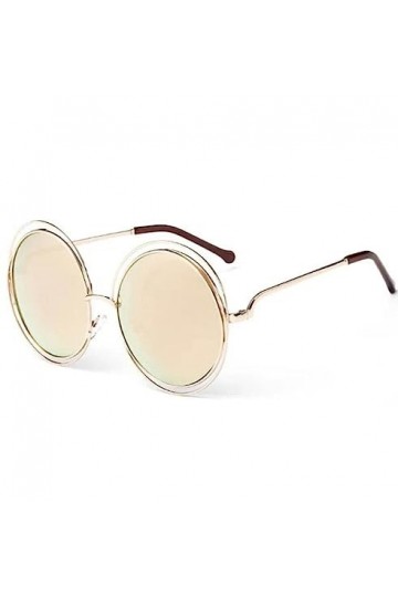 No Name Ltd Celeb Ibiza Lunettes de soleil rondes surdimensionnées pour femme Argenté, Or rose., X-Large