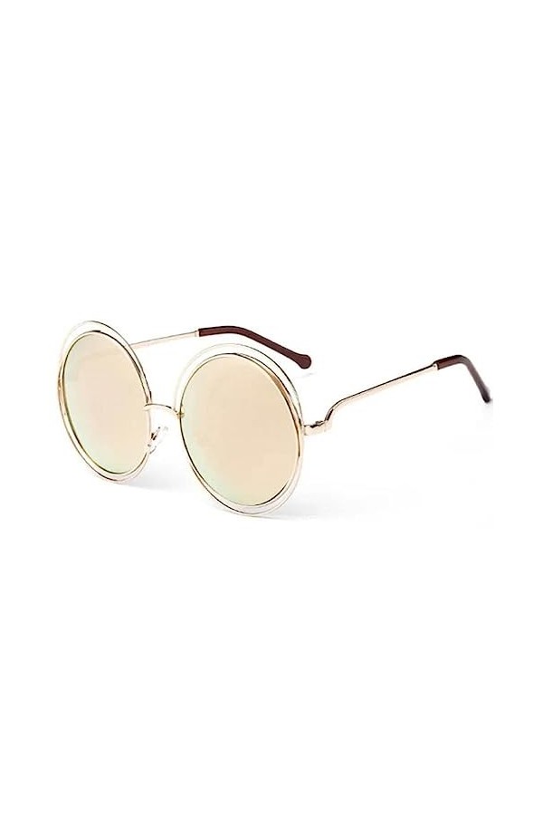 No Name Ltd Celeb Ibiza Lunettes de soleil rondes surdimensionnées pour femme Argenté, Or rose., X-Large