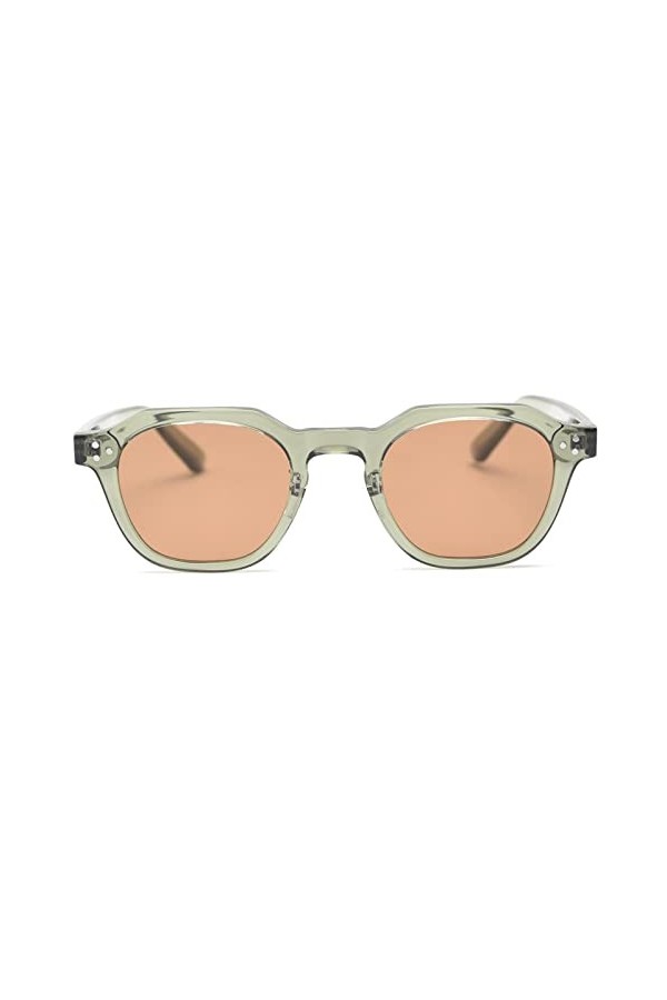 MSHAJ Lunettes de Soleil rétro pour Femme Monture polygonale&nbsp;Lunettes de Soleil polarisées Homme Vert Brun 2023 été