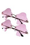 VILLCASE Délirer 2 Pcs Lunettes Hommes Décor Métallique Lunettes De Soleil Pour Femmes Gafas Transparentes Para Hombre Rave L
