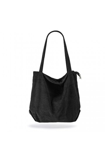 Jadin Sac Cabas Femme Grand Format en Velours Côtelé, Sac a Main Femme, Grand Sac de Plage Femme avec Zip, The Tote Bag pour 