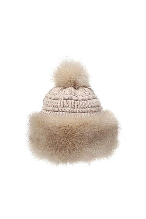 soul young Chapka Fausse Fourrure Russe Femmes Glamorous Toque Hiver avec Pompom Taille Unique,Rose 