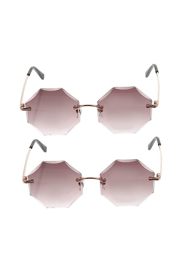 SOIMISS 2 Pièces Lunettes De Soleil Sans Monture Disco Lunettes 90S Lunettes De Soleil Disco Miroir Lunettes De Soleil Sans M