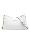 David Jones - Petit Sac Bandoulière Plusieurs Compartiments Femme - Porté Epaule Simili Cuir PU - Pochette Chaînes 3 Soufflet