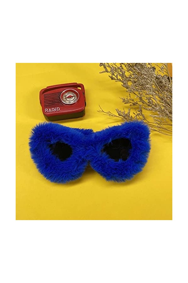 CSRP Lunettes de Soleil Yeux de Chat à la Mode Femmes Rose Doux Fourrure Velours Lunettes de Soleil Dames Nuances Lunettes à 